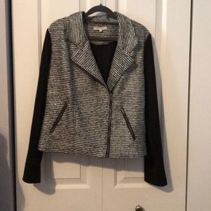 Striped blazer with black detail